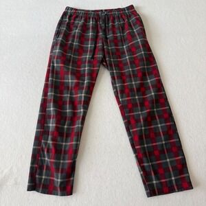 Spyder Pajama Pants Men Medium Red Grey Plaid Lounge‎ Sleepwear Drawstring